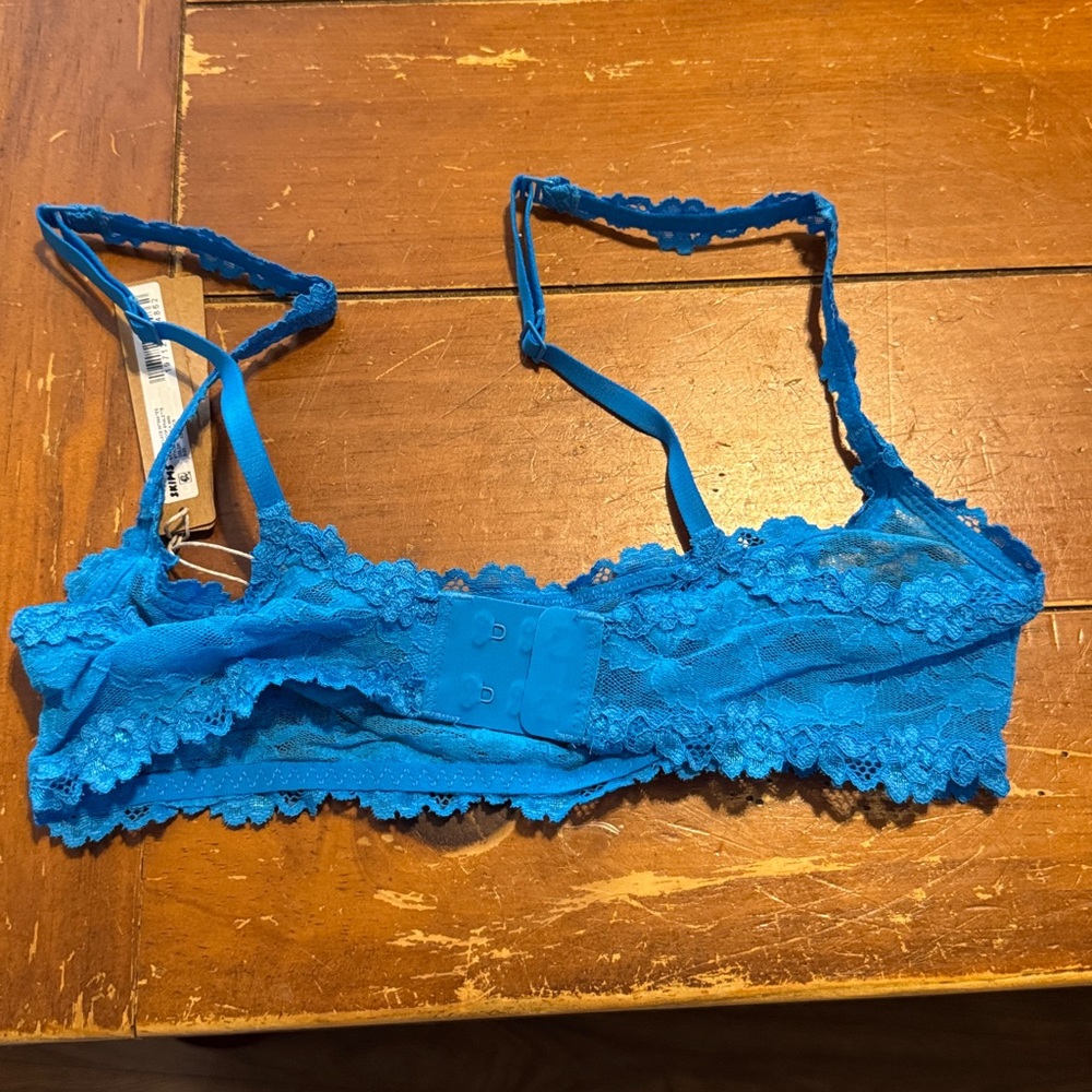 NWT SKIMS Stretch Lace Skimpy Scoop Bralette in Mykonos - Picture 4 of 6